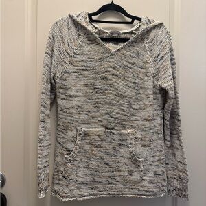 Eddie Bauer V-Neck Knit Sweater in Cream and Tan